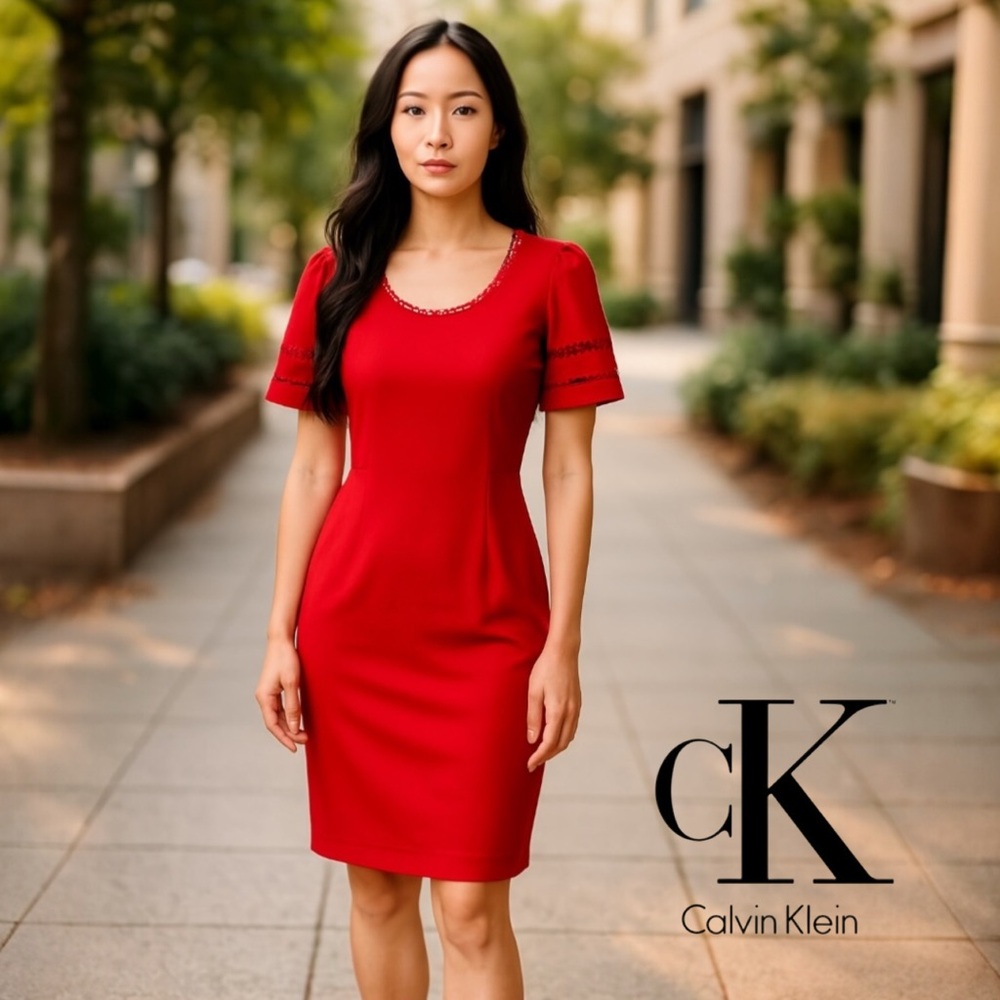 Calvin Klein | Red Dress for Women Size 2 Small - Picture 16 of 16
